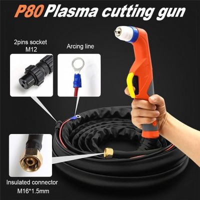 Pure Copper Air P80 Plasma Cutting Torch M12 80 Amps 60mm Max Cutting Thick